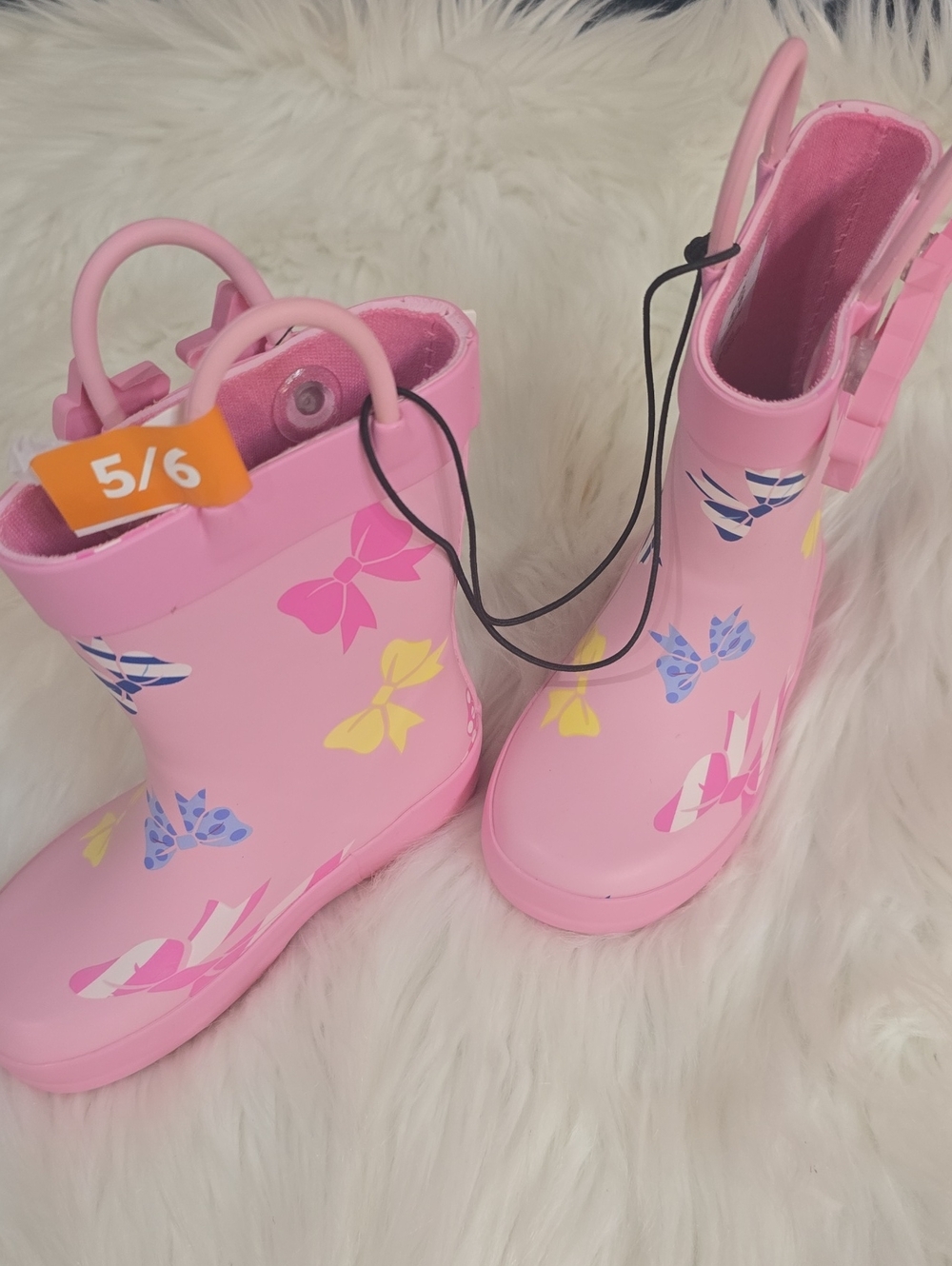 Kids' Pink Bow & Butterfly Waterproof Rain Boots